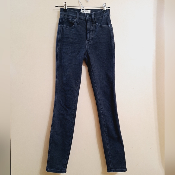 Madewell 10" High Rise Skinny Jeans Black Stretch Denim Sz 24 - Picture 4 of 11
